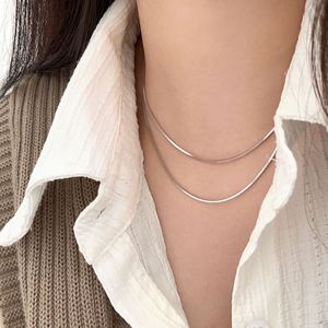Collar Yinruitai de Plata de Ley S925 con Cadena de Espina de Serpiente, Geométrico, Minimalista, para Uso Diario - Product Image 3