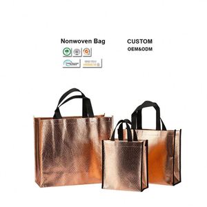 New High Quality Laminated NonWoven Bag Reusable Non Woven Supermarket Shopping Grocery Bags Picnic Food Bag - Product Image 1