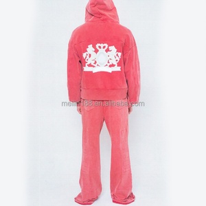 Ensemble de survêtement homme personnalisé avec logo, sweat à capuche zippé et pantalon de jogging délavé à l'acide - Product Image 3