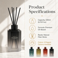 NOVA Diffuseur de parfum en verre haut de gamme 200 ml pour la maison, formule d'huile longue durée, diffusion de parfum naturelle, sans BPA