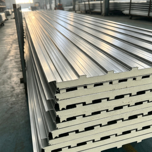 Panel Sándwich Aislante de Metal con Poliuretano PIR y Aluminio, 50 mm, Paneles Acústicos <span class=keywords><strong>para</strong></span> Pared y Techo, Venta al Por Mayor - Product Image 1