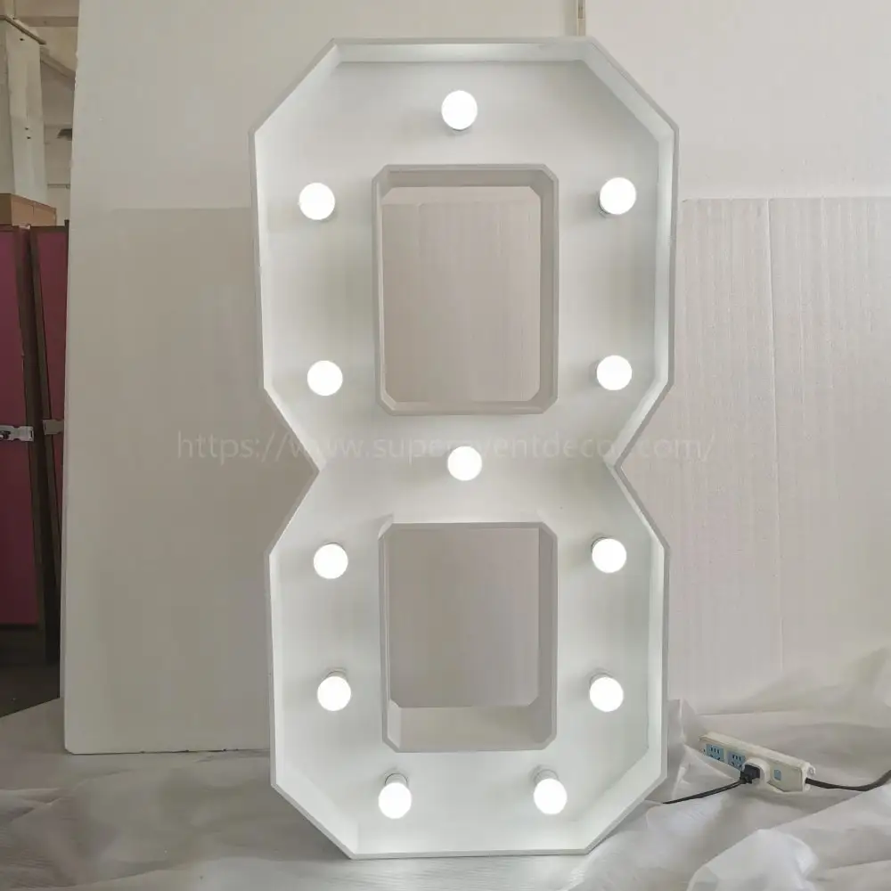 Letras de letreiro personalizadas 4 pés led número sinal alfabeto letra led iluminam lâmpada letras de madeira para decoração de festa de casamento