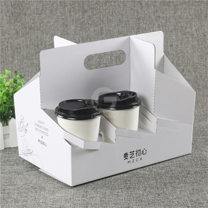 <b>Biodegradable</b> Custom Kraft <b>Paper</b> Cup Carriers with Embossed Handles, Multi-Use for Coffee, Flowers, Beverages & Takeaway - Product Image 3
