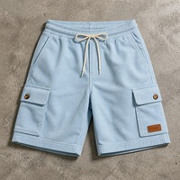 Shorts en velours côtelé Hip Hop taille mi-haute avec cordon de serrage, coupe ample et poches utilitaires pour hommes et femmes