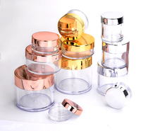 Pot cosmétique de luxe en plastique avec couvercle or, noir, blanc – 5g, 10g, 20g, 30g, 50g, 80g, 100g – Pots à beurre pour les lèvres et le corps avec couvercle