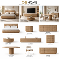 Ensemble de chambre à coucher personnalisable de luxe OEHOME, canapé en tissu moderne, table à manger, bureau, armoire de rangement