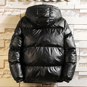 Vendite calde riflettente Utility inverno cappotto a bolle abbigliamento personalizzato impermeabile in <span class=keywords><strong>pelle</strong></span> lucida con cappuccio piumino da uomo - Product Image 2