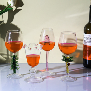 Diseño de árbol de coco de vidrio de borosilicato alto creativo europeo <span class=keywords><strong>vino</strong></span> tinto de San Valentín romántico alto moderno para copa de champán - Product Image 1