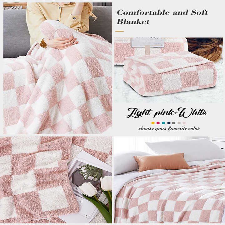 High Quality Custom DoubleSided Cozy Checkerboard Printed Minky