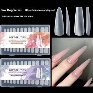 240 pièces/boîte – Faux ongles ultra-fins givrés à presser, longs en forme de T, sans trace, pour manucure française, application facile - Product Image 1