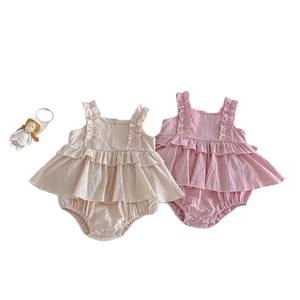 Vestido de verano sin mangas para niña 2026, pelele con volantes y tirantes, mono de una pieza a <span class=keywords><strong>la</strong></span> moda - Product Image 5