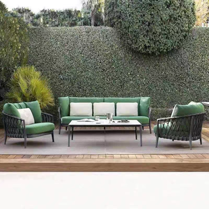 Canapé de patio de qualité commerciale résistant aux intempéries, canapé de <span class=keywords><strong>jardin</strong></span> pour complexe hôtelier, ensemble de <span class=keywords><strong>salon</strong></span> extérieur durable en corde <span class=keywords><strong>tressée</strong></span> pour l'hôtellerie - Product Image 2