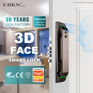 Ebkn Tuya स्मार्ट दरवाजा लॉक 3 डी फेस फिंगरप्रिंट पहचान बैटरी संचालित स्टील स्वचालित मुख्य वाईफाई क्लाउड कनेक्टेड ऐप नेटवर्क - Product Image 2
