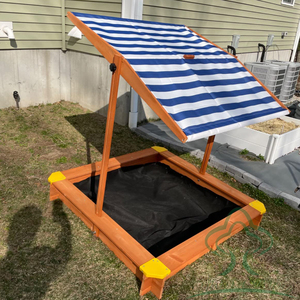 Hộp cát trẻ em có nắp, hố cát bằng Gỗ Ngoài Trời 46 ''x 46'' W/tán có thể điều chỉnh để chơi ở sân sau - Product Image 5