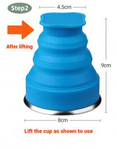 Bouteille d'eau pliable en silicone de qualité alimentaire sans BPA, portable pour les voyages en plein air - Product Image 2