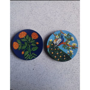 Hand-Painted Eco-Friendly Handmade Decorative Wall Plate Traditional Indian Folk Design for Diwali Retirement Gifts <b>Home</b> - Product Image 1