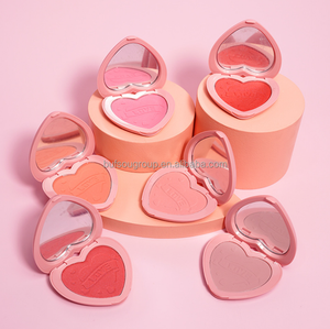 Paleta de Maquillaje de Marca Privada: Colorete Mate Suelto y Polvo <span class=keywords><strong>Iluminador</strong></span> con Brillo, Maquillaje Facial Vegano, Colorete en Forma de Corazón - Product Image 2