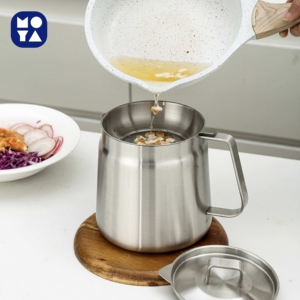 Ollas de sopa y caldo de acero inoxidable con logotipo personalizado con mango de tapa de lata de manteca de cerdo, taza de almacenamiento de alimentos de cocina de fideos instantáneos, hierro no fundido - Product Image 6