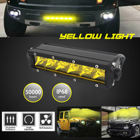 Nouvelle barre lumineuse LED 7 pouces 30W, blanc et jaune, combinée spot et flood, simple rangée, pour accessoires tout-terrain et camions