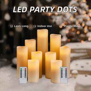 Party Dots 9 stuks vlamloze LED-kaarsen 2 afstandsbedieningen Elektrisch Kerstmis Nieuwjaar Halloween Ramadan Terug naar schooldecoratie - Product Image 2