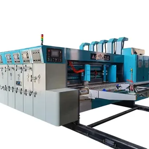 Máquina automática de troquelado de impresión flexográfica para hacer cajas de cartón