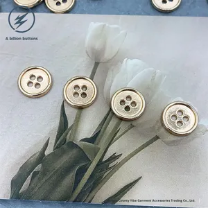 Dünne Metallknöpfe: 4-Loch Britischer Stil für Anzugärmel & Kragen, Vintage Handgenäht - Product Image 4