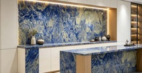 Dalle de marbre naturel cloisonné bleu de luxe sur mesure pour comptoir, table, mur, fond de villa, décoration intérieure