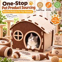 Lit pour chat en feutre en forme de maison, niche intérieure pour animaux, abri chaud pour chat, montage facile, couleur personnalisée, OEM ODM, vente en gros