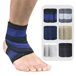 free size 70 cm length tennis baseball muay thai training high elastic spandex fixed ankle wraps brace protector bandage belt