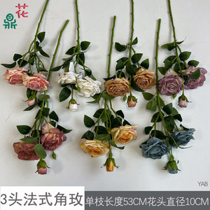 Bouquet de roses artificielles en soie, fleurs artisanales de style classique pour décorations de mariage et d'hôtel - Product Image 3