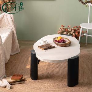 Yan Yujia Resin Coffee <b>Table</b> Oval Black Legs Wabi Sabi Style Living Room <b>Decorative</b> <b>Table</b> - Product Image 2