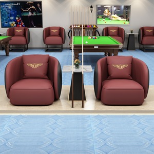Canapé de salon pour club de billard, revêtement en cuir PU, rembourrage en mousse, usage commercial - Product Image 2