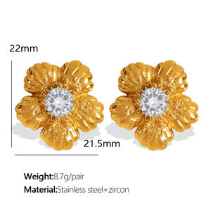 빈티지 쥬얼리 다재다능하고 고급 꽃 진주 꿀벌 라인 석 동백과 상감 귀걸이 도매 - Product Image 6