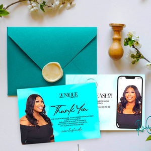 Logo personalizzato lamina d'oro di lusso stampato A6 4x6 Shopping Business grazie biglietti di auguri con busta per matrimonio e compleanno - Product Image 3