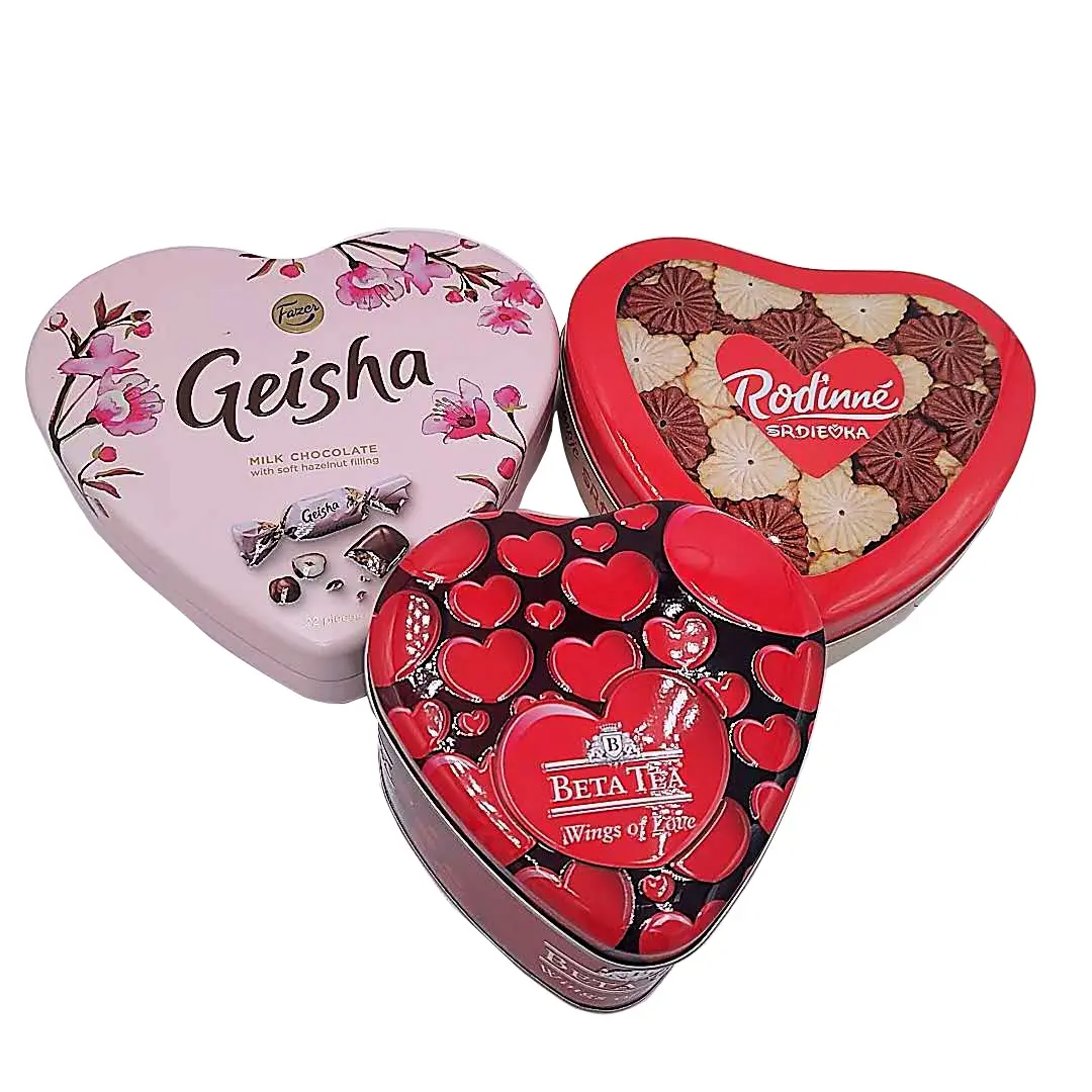 Di alta Qualità di Figura Del Cuore Della Caramella/Cioccolato/Biscotti Scatola di Latta