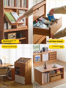 Mueble Modular Combinado Estilo Wabi-Sabi, Librería, Mueble para TV, Estante de Almacenamiento Integrado para Sala de Estar - Product Image 3