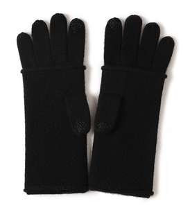 <span class=keywords><strong>Mitaines</strong></span> tricotées noires et de couleur pure pour femmes, gants d'hiver chauds 100% en <span class=keywords><strong>cachemire</strong></span> - Product Image 2