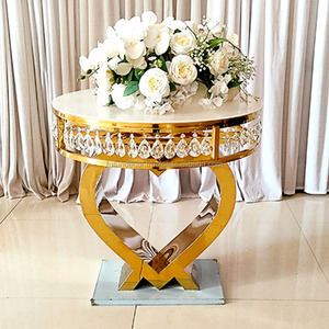 Mesa redonda acrílica FURUN, Base en forma de corazón, suministros para el hogar, decoración del Centro de fiesta de boda - Product Image 3