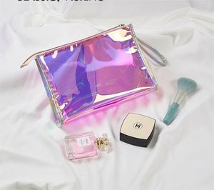 Iridescent Holographic PVC Storage Bags for Women <b>Makeup</b> Pencil Brush Organizer Cosmetic Toiletry Pouch with Laser Laser Design - Product Image 5