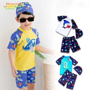 Swimsuit Kids Boys Swimwear for Children 3 Pieces Child Bathing Clothes Shark Dinosaur Print Toddler Baby Swimming Suit