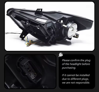 Pour remplacement de l'ensemble de phares Mustang 2015-2017, feux de jour LED modifiés, clignotants séquentiels, 12 V 55 W