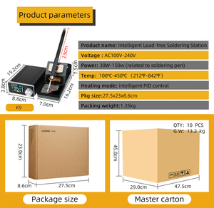 Nouvelle <span class=keywords><strong>station</strong></span> de soudage <span class=keywords><strong>K9</strong></span> ESD, température réglable, intelligente, C210 C245, avec embouts remplaçables 450 - Product Image 3