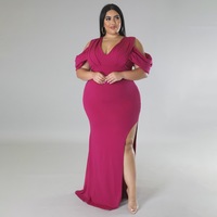 Robes de soirée longues pour femmes grandes tailles, manches bouffantes africaines, dos nu, robe de fête élégante pour femmes