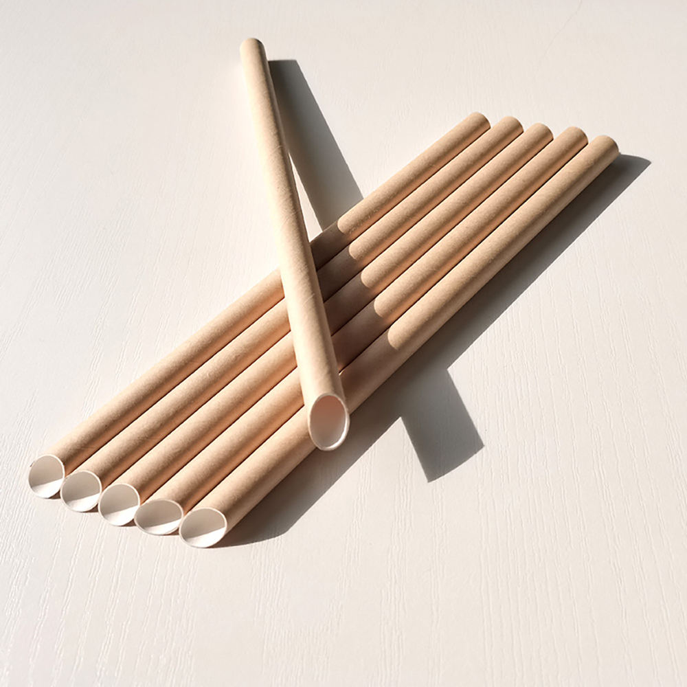 Customizable Disposable White Oblique Flat Mouth Paper Straws Thick Thin Biodegradable Straws for Party for Milk