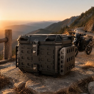 Boîte à bagages arrière antivol noire 45L pour <span class=keywords><strong>moto</strong></span>, coffre de <span class=keywords><strong>moto</strong></span> en acier haute teneur en carbone, coffre de <span class=keywords><strong>moto</strong></span> étanche - Product Image 1