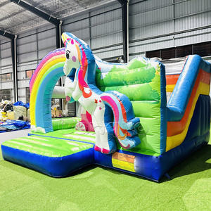 Combo gonflable château plein d'entrain <span class=keywords><strong>machine</strong></span> à <span class=keywords><strong>coudre</strong></span> maison de rebond arc-en-ciel avec toboggan - Product Image 3