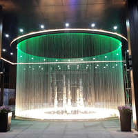 Rideau d'eau numérique paysager commercial, conception de fontaine graphique personnalisable, production et installation sur site