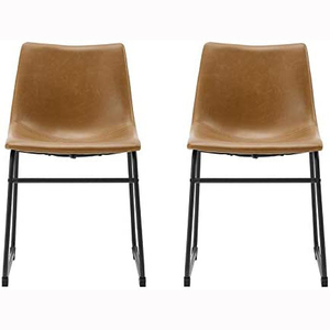 Chaises de salle à manger Modern Leisure <span class=keywords><strong>Masters</strong></span> Chaises de salle à manger modernes de luxe en métal pour l'extérieur Whisky Brown Leather Kitcheck Bar avec pied en acier - Product Image 3