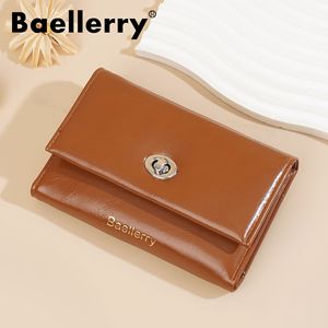 กระเป๋าสตางค์แบบสามพับสำหรับผู้หญิง Baelerry สีพื้น หนัง PU ดีไซน์เรียบง่าย ใช้ได้ทุกวัน - Product Image 5
