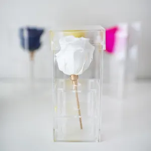 Kutsal nedime hediye düğün için en iyi dekorasyon fikirleri el yapımı PMMA Petite kutusu güller tek gül hediye kutusu